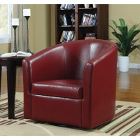 Coaster Furniture 902099 Upholstery Sloped Arm Swivel Accent Chair Red